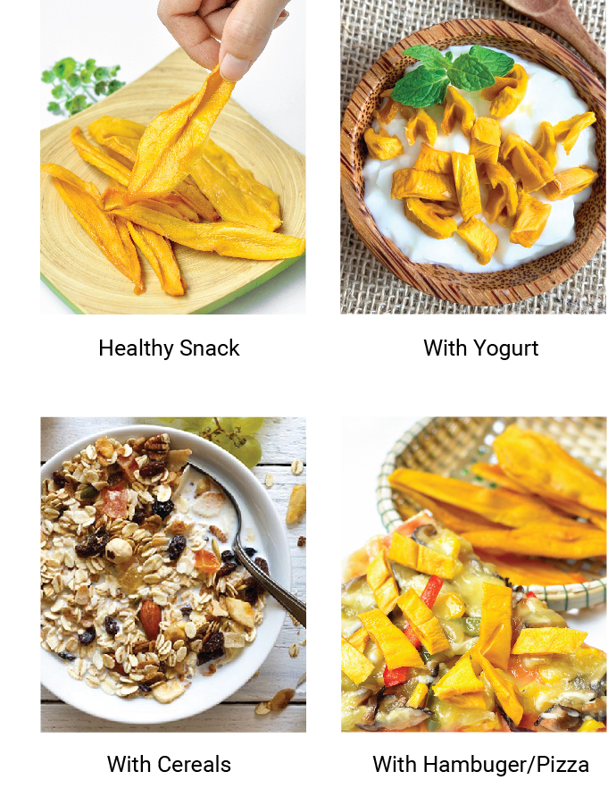 dried pineapple and dried mango usage