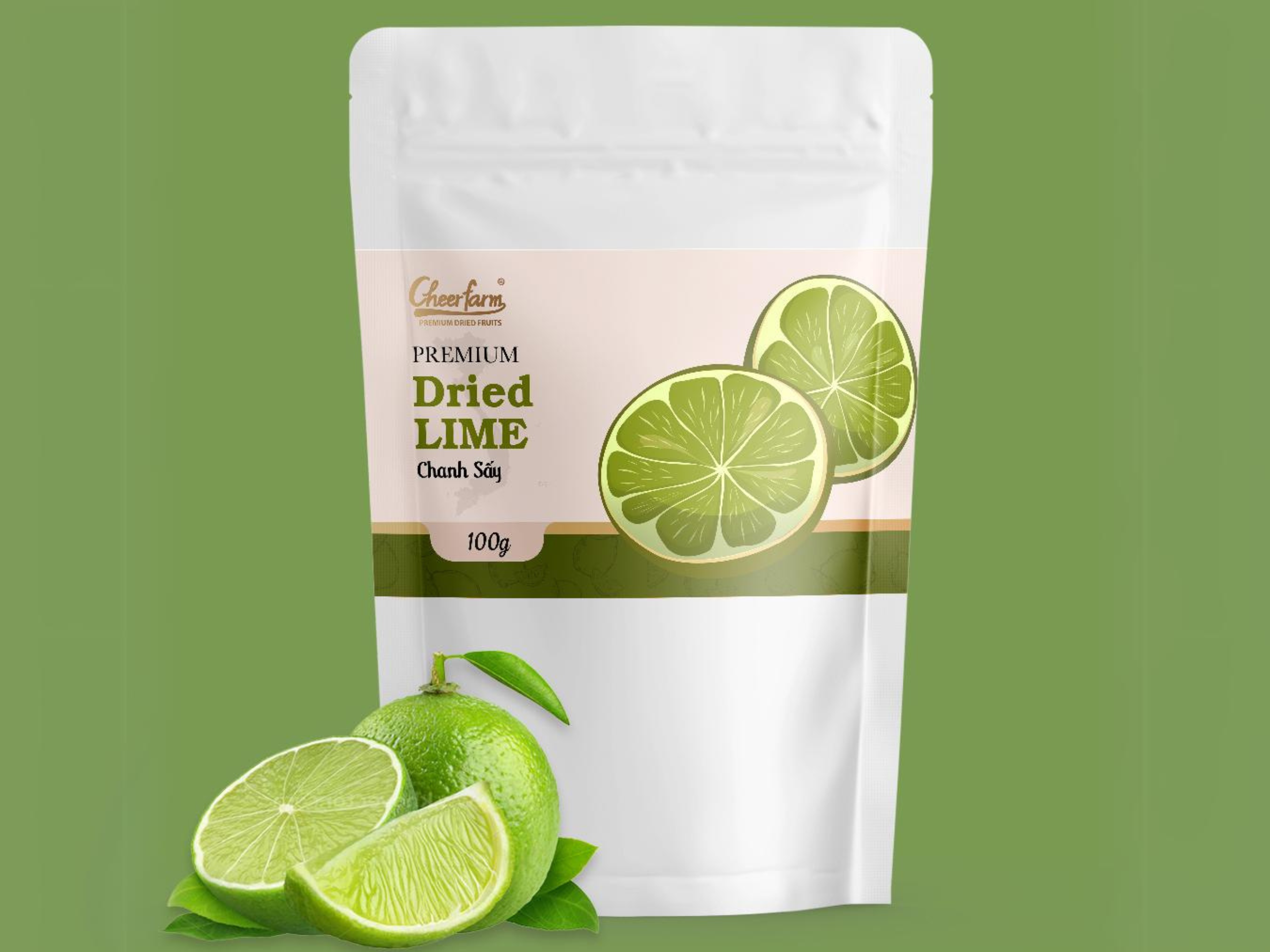 Packaging lime in cheerfarm, premium dried fruits