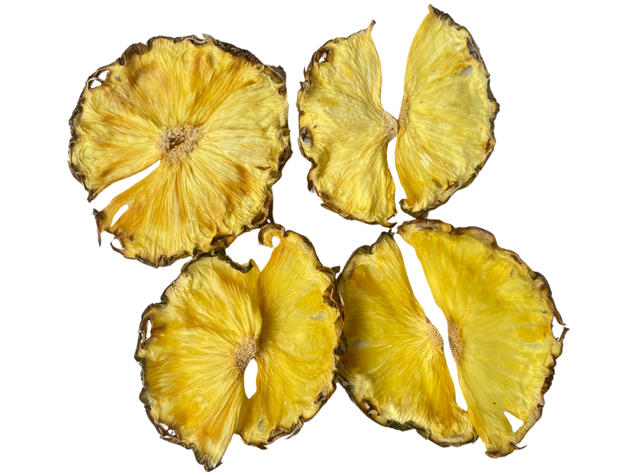 dehydrated pineapple half-cut with skin for garnishes
