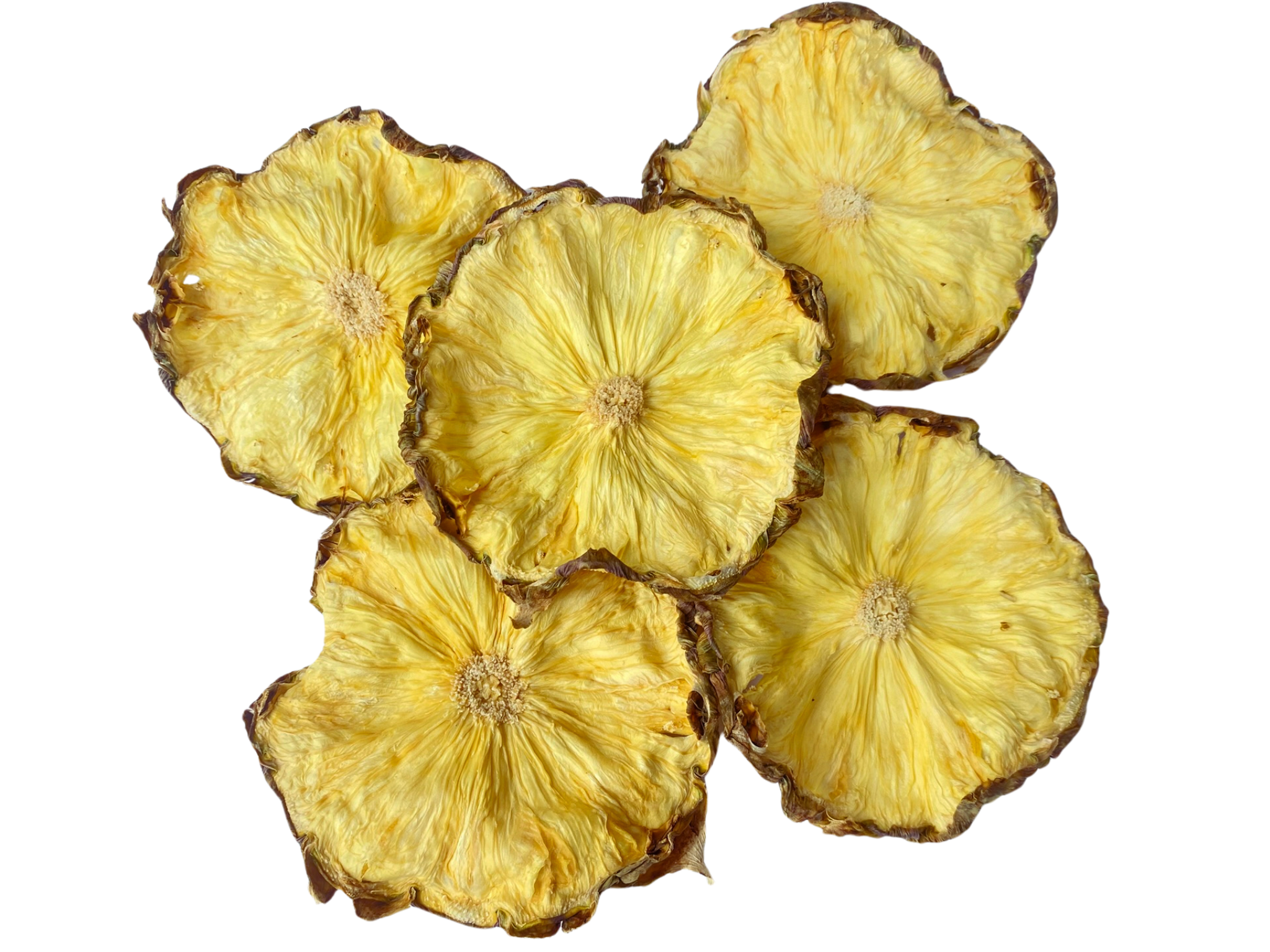 dehydrated pineapple sclices with skin for garnishes